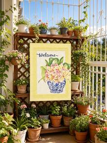 1 pieza Bandera de jardín floral de porcelana con patrón de encaje amarillo, impresión 2D de doble cara, 12*18 pulgadas, solo la bandera sin poste, accesorio decorativo atmosférico, adecuado para decoración del hogar, jardín y patio exterior, regalo festivo - Varios colores - Ver 8