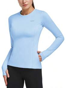 Camiseta térmica de forro polar para correr de mujer Baleaf - Marina de - Ver 20