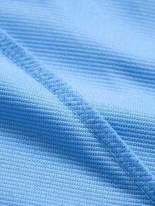 Camiseta de manga corta para hombre, de verano, cómoda, de tela de poliéster microelástica, a la moda, casual, versátil, con estampado popular y cuello redondo. - azul cielo - Ver 4