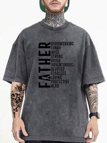 Men's Short-Sleeved T-Shirt, Summer, Comfortable, Made Of Micro-Elastic Polyester Fabric, Fashionable, Casual, Versatile, With Popular Print And Round Neck. - 深空灰 - 查看 1