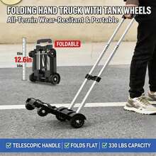 1200 Lb Heavy-Duty Folding Trolley, Silent 360° Rotating TPR Wheel Trolley, 4 Reinforced Steel Beams And Anti-Slip Platform - View 11
