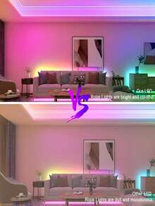 RGB 霓虹燈條 LED 燈條 矽膠繩燈 USB 供電可彎曲燈條，配備 44 鍵遙控器，適用於遊戲室派對、牆面、天花板、居家房間、花園、聖誕節、派對、電視/電腦背光裝飾、家居裝飾、節日裝飾、派對裝飾、生日裝飾、萬聖節裝飾 - 彩色光 - 查看 6