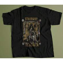 Camiseta Stairway To Heaven, divertida camiseta de heavy metal, regalo para hombres, mujeres, camiseta unisex - Negro - Ver 1