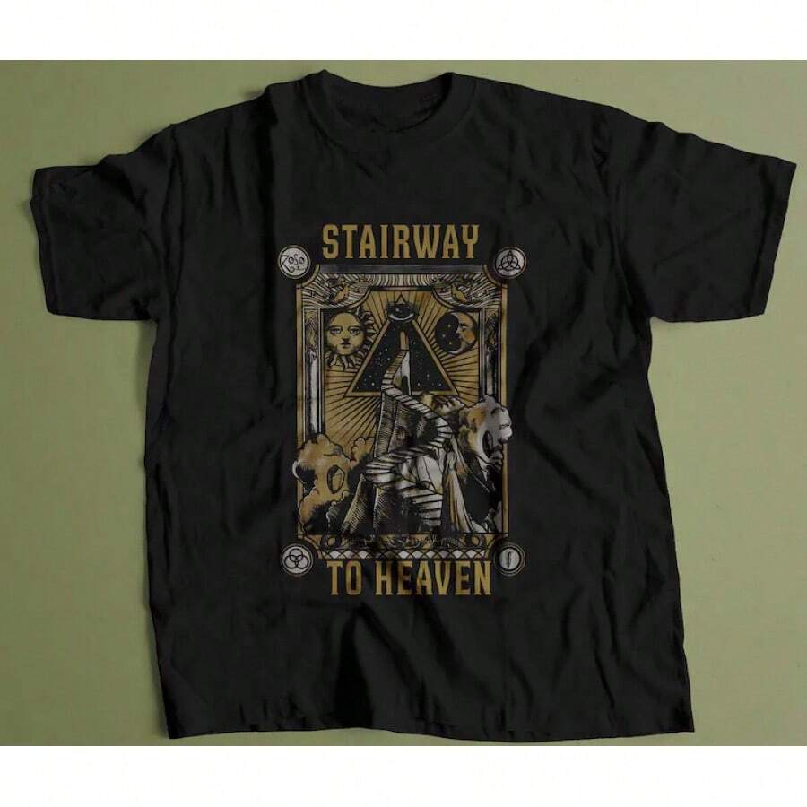 Camiseta Stairway To Heaven, divertida camiseta de heavy metal, regalo para hombres, mujeres, camiseta unisex - Negro - Ver 1