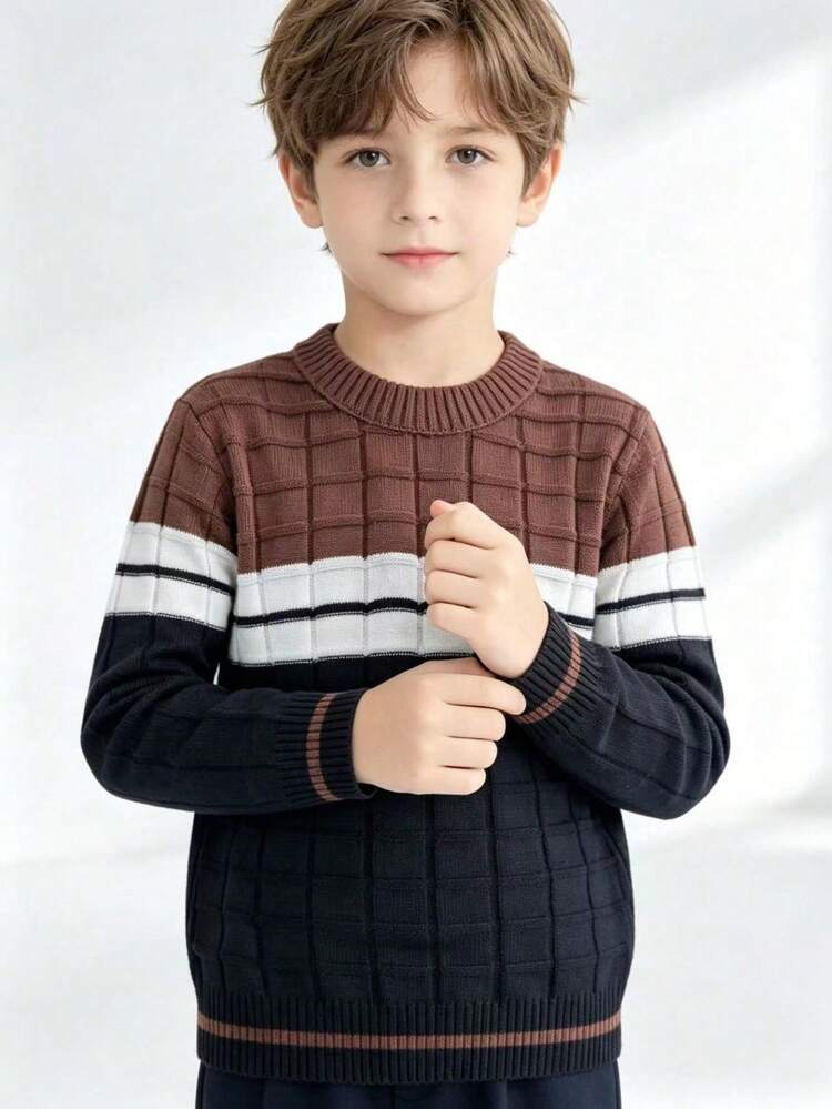 New Collection Of Children's Knitted Sweaters For Autumn And Winter. - Model 9 - Brown - View 2