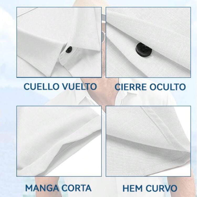 Camisas De Manga Corta con Botones para Hombre,Hombre Camisa Casual Manga Corta con Botones Ocultos,Adecuada para Playa,Trabajo,Cita. - Negro - Añade 5