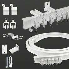 1 Set Easy To Install Flexible PVC Curtain Track, Suitable For Installing Shower Curtains, Window Curtains And Decorative Curtains. Multiple Styles Of Shower Curtain Tracks, Curtain/Shower Curtain Track Accessories And Shower Curtain Rods Available. Home Bathroom Decor, Autumn Decor, Bathroom Accessories, Back To School - Flexible PVC Curtain Tracks - View 2