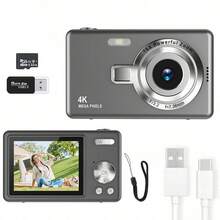 Cámara de video digital de bolsillo con zoom 16X, detección facial, enfoque automático, 4K, pantalla de 2.4" y recargable de 50MP - Ver 17