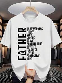 Men's Short-Sleeved T-Shirt, Summer, Comfortable, Made Of Micro-Elastic Polyester Fabric, Fashionable, Casual, Versatile, With Popular Print And Round Neck. - 白色 - 查看 1