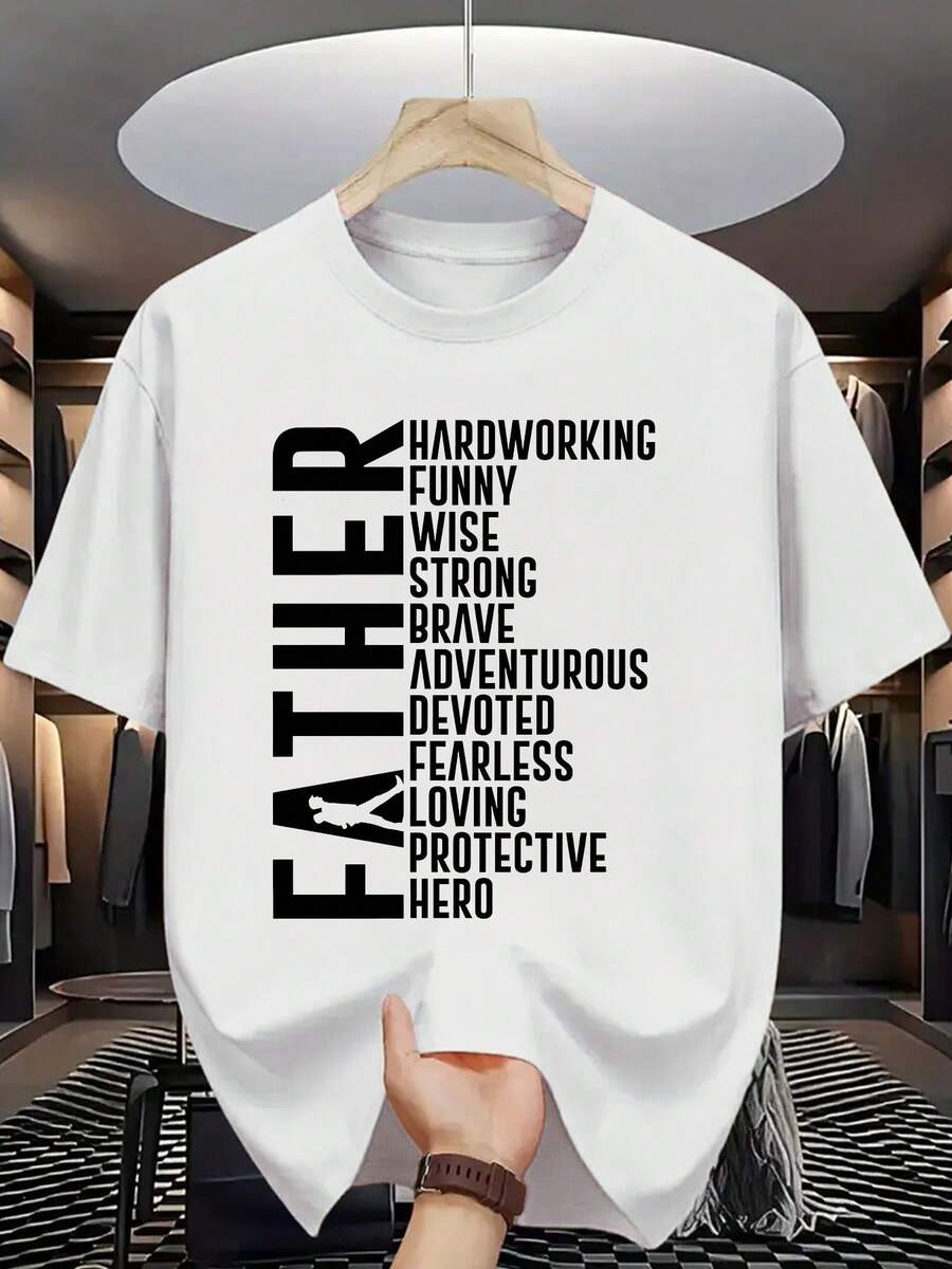Men's Short-Sleeved T-Shirt, Summer, Comfortable, Made Of Micro-Elastic Polyester Fabric, Fashionable, Casual, Versatile, With Popular Print And Round Neck. - 白色 - 查看 1