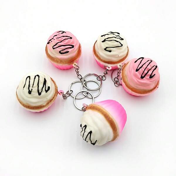 1pc Realistic Cake Keychain Pendant, Slow Rebound Stress Relief (Adults Only). Suitable For Birthday Gifts, Party Supplies, Wedding Supplies, Holiday Gifts, Seasonal Gifts, Halloween Gifts, Christmas Gifts, Gamer Gifts, Easter Gifts.