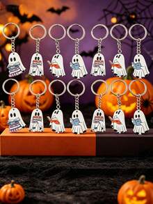 4/8pcs Halloween Pendant Keychains - Cute Cartoon Pendant Keychains, Perfect Party Gifts And Decorations - Multicolor - View 3