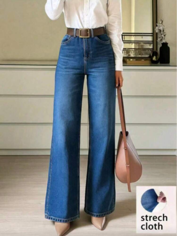 Women's Summer Design Cat Whisker Pattern Slim Straight Leg Jeans Casual Fall - Blue - View 2