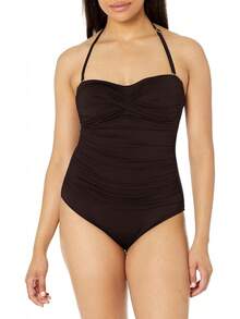 Anne Cole Traje de baño de una Pieza Fruncido Frontal Traje de baño de una Sola Pieza para Mujer - Ditsy de Whirlpool - Ver 7