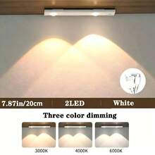 1pc Under Cabinet Lighting, Motion Sensor Indoor Light,Closet Lights, Cat's Eye Light, Modern LED Motion Sensor Strip Light, Wireless Rechargeable Magnetic Light - 3 Color Temperatures Adjustable Home Decor ,USB-Powered, Plastic Material,350mAh,200mA - A - View 6