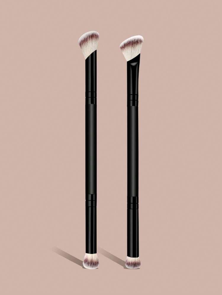 4pcs Dual-Ended Multi-Function Makeup Brushes, Foundation Brush, Blush Brush, Powder Brush, Contour Brush, Eyeshadow Brush, Makeup Tools Designed For Women, Portable - Black - View 3