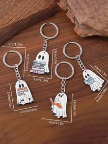 4/8pcs Halloween Pendant Keychains - Cute Cartoon Pendant Keychains, Perfect Party Gifts And Decorations - Multicolor - View 7