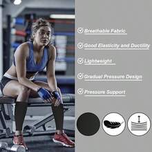 Arm Slimming Sleeves & Calf Compression Sleeves Set, Elastic Upper Arm Shaper And Leg Support For Sports Travel - Multicolor - View 8