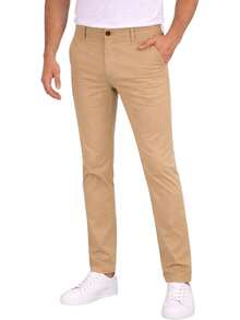Holstone Pack 3 Pantalones Estilo Chino de Gabardina Premium Hombre - Uso Casual y Oficina Moda Caballero - Pantalón de Algodón. - Negro - Verde Olivo - Gris Oxford - Ver 7