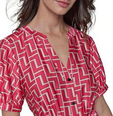 Vestido Midi Informal para Mujer con Mangas Cortas Abullonadas y Dobladillo Tipo Hanky - Combo Galleria - Ver 4