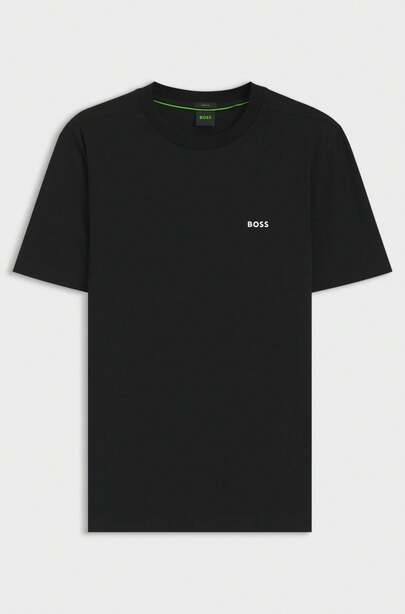 T-Shirt Homme Hugo Boss Noir En Coton Stretch Avec Détail De Logo