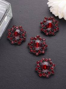 5pcs/Pack Multi-Color & Size Rhinestone Hollow Classical Metal Buttons For Coats & Jackets, DIY Decorative Buttons, Exquisite Craftsmanship, Handmade Sewing Supplies, Garment Accessories - Multicolor - View 10