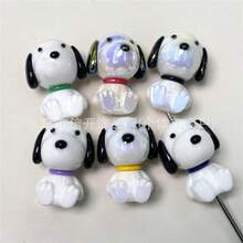1set/3pcs إكسسوار قلم مطاطي ناعم مثقوب بتصميم كرتوني Snoopy مع خرزات، لتعليق الهاتف المحمول والمفاتيح والحقائب، مادة لصنع المجوهرات اليدوية DIY، خيار مثالي لهدايا الفصل الدراسي الجديد والمستلزمات المدرسية (نمط عشوائي) - متعدد الألوان - مشاهدة 1