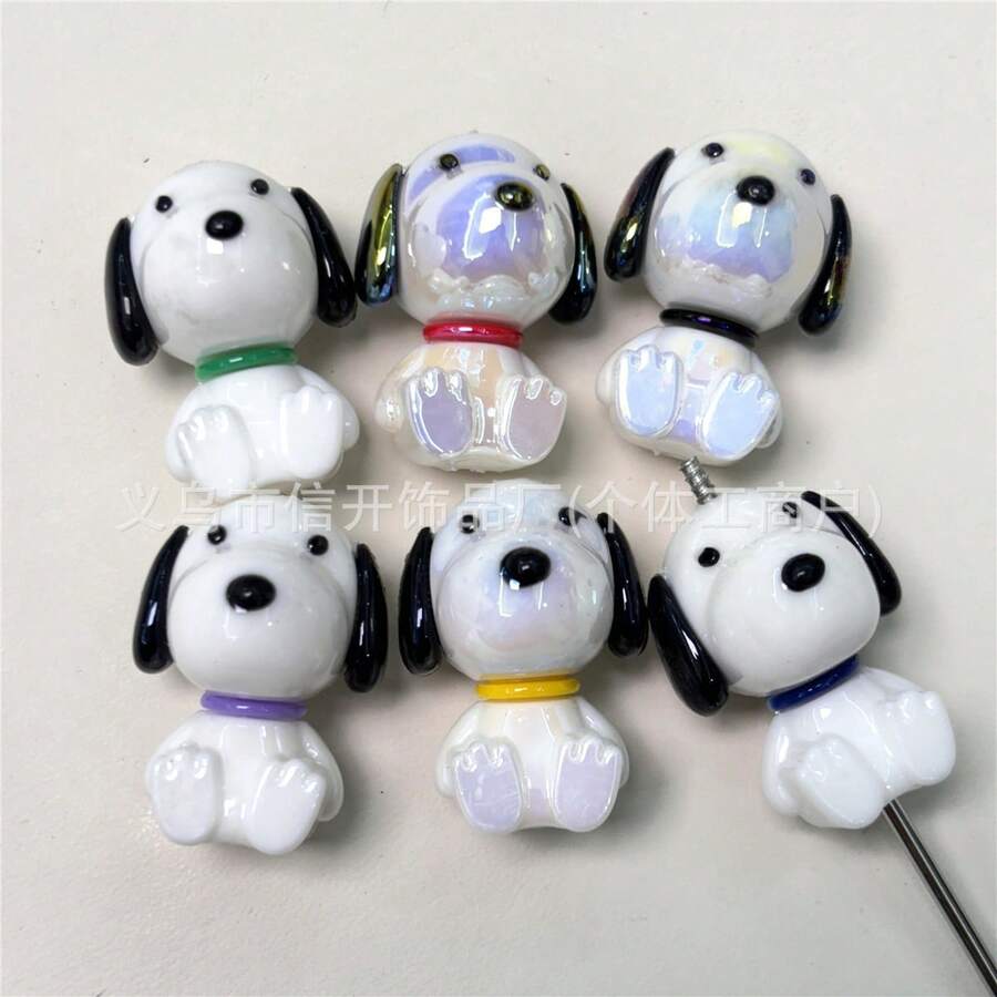 1set/3pcs إكسسوار قلم مطاطي ناعم مثقوب بتصميم كرتوني Snoopy مع خرزات، لتعليق الهاتف المحمول والمفاتيح والحقائب، مادة لصنع المجوهرات اليدوية DIY، خيار مثالي لهدايا الفصل الدراسي الجديد والمستلزمات المدرسية (نمط عشوائي) - متعدد الألوان - مشاهدة 1