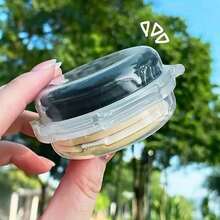 1pc Small Transparent Plastic Round/Rectangular Storage Box - Portable Makeup Pad And Cotton Swab Storage Box, Sealed Travel Design, Suitable For Brushes, Balls, Beads, Etc. - Bathroom And Vanity Storage, Cotton Swab Storage Box, Transparent Storage Box - Multicolor - View 2