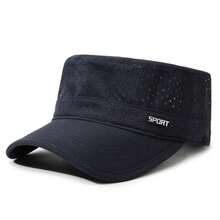 Summer Perforated Soft Top Men's Flat Cap, Water-Resistant Baseball Cap, Outdoor Sun Protection Sports Quick-Dry Baseball Cap - A - View 12