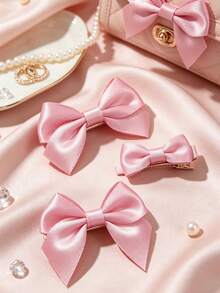 20pcs/10pcs/1pc Pink Bows For Gift Wrapping,Satin Ribbon Bows,Small Bows For Crafts,Bow Decor,Mini Bows Decorations For Party BabyShower Birthday Wedding,Sewing,Scrapbooking,DIY Party Baking Decoration,Flower Packaging Decoration - A - View 2