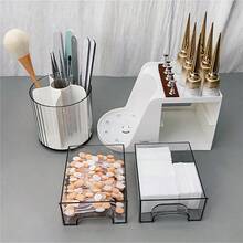 1pc New Multifunctional Rotating Storage Box, Convenient Push-Pull Design Suitable For Nail Tools, Nail Accessories, Stationery Organization - Multicolor - View 19