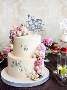 Décorations de gâteau en acrylique avec lettres et chiffres, chiffres numériques de 0 à 9 et lettres de A à Z en plaqué miroir, pour décoration d'anniversaire, mariage, fête d'anniversaire de bébé - Multicolore - Voir 6