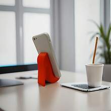 1pc 3D Printed Red High Heel Phone Stand, Suitable For Office Desk Decor, Bedroom Bedside Creative Slouchy Support Bracket - F - View 5