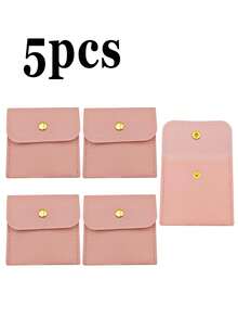1/5/10pcs Faux Leather Jewelry Bags With Snap Closure - Luxury Gift Bags, Jewelry Packaging Bags, Jewelry Gift Bags, Wedding Birthday Return Gift Candy Bags, Suitable For Earrings, Necklaces, Bracelets And Rings Storage - Color - View 14
