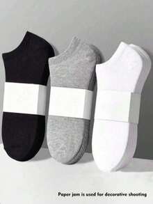 60pcs/30pcs/24pcs/20pcs/18pcs/2pcs Unisex Sports Socks, White/Black/Gray Short Crew Socks, Invisible Socks, Minimalist Solid Color, Suitable For Casual Daily Wear - Multicolor - View 1