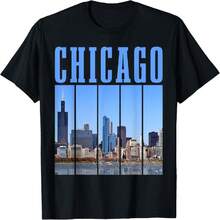 Chicago Illinois Vintage Pride Chicago Skyline T-Shirt - Black - View 11