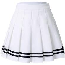 Hoerev - Falda Corta Plisada de Cintura Alta para Mujer y niña - Negro - Ver 42