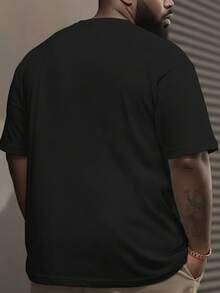 Camiseta casual para hombre Encuentra una manera, no una excusa con estampado mejorado, gris oscuro con fuente roja y blanca, cuello redondo, manga corta, ajuste regular, lavable aáquina - Negro - Ver 2