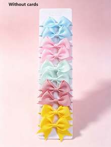 Set de 10 piezas de accesorios para el cabello con lazo, ligas para el cabello de unicolor con textura acanalada, diseño de cola de golondrina, accesorios para el cabello de moda para uso diario - Multicolor - Ver 9