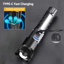 Portable USB Rechargeable Mini LED Flashlight With Pen Clip, ABS Telescopic Zoom Work Light With Side Light, Suitable For Commercial, Home, Fishing And Emergency Lighting - 彩色 - 查看 5
