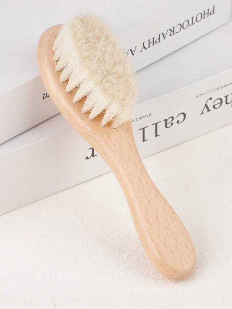 1/2件組髮梳與梳子套組，柔軟山羊毛鬃毛木製髮刷、光滑木梳，便攜式理髮造型套裝，適合居家、旅行與日常使用 - 彩色 - 查看 5