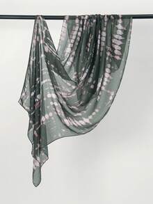 1pc -Forward Tie-Dye Short Hijab Scarf - Lightweight Vintage Headwrap For Women, Perfect For Vacation, Beach & Travel Photography - Pink - View 6