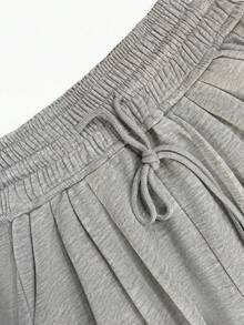 Lasy Women's Knitted Wide Leg Pants, Versatile Comfortable Sports Casual Pants, Perfect Choice For Daily Commute. - Grey - View 9