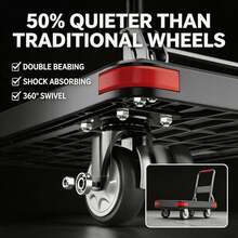 1200 Lb Heavy-Duty Folding Trolley, Silent 360° Rotating TPR Wheel Trolley, 4 Reinforced Steel Beams And Anti-Slip Platform - View 5