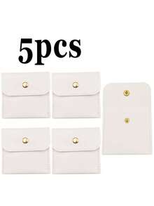 1/5/10pcs Faux Leather Jewelry Bags With Snap Closure - Luxury Gift Bags, Jewelry Packaging Bags, Jewelry Gift Bags, Wedding Birthday Return Gift Candy Bags, Suitable For Earrings, Necklaces, Bracelets And Rings Storage - Color - View 10