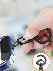 Stainless Steel Circular Spring Clip And Strap Combination | 360° Rotatable Ultra-Thin Metal Patch, Suitable For Mobile Phone Lanyards, Universal Mobile Phone Accessories - Multicolor - View 2