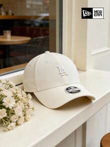 New Era Quiet Luxury Cream White Monochrome LA Embroidered Soft Baseball Cap, Low-Key Premium Neutral Style Wardrobe Essential Headwear - White - View 9