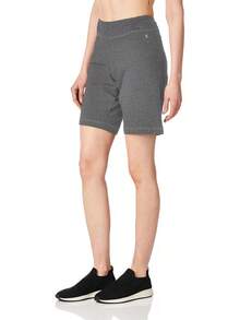 Danskin Bermudas Essential Side Shirred Bermudas para Mujer - Carbón gris jaspeado - Ver 2