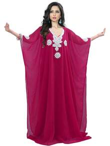 KoC - Vestido largo para mujer, estilo kaftán Farasha, Caftán, tipo kimono - Verde (Verde mar) - Ver 17